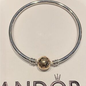 Pandora genuine 14 karat gold 925 silver bangle bracelet